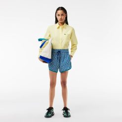 Pantalons & Shorts | LACOSTE Bermuda Fluide Court Avec Imprime Graphique