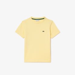 Vetements Fille | LACOSTE T-Shirt Uni En Jersey De Coton