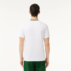 Vetements De Sport | LACOSTE T-Shirt Tennis En Pique Ultra-Dry A Bande Siglee