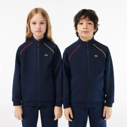 Vetements Fille | LACOSTE Sweatshirt Zippe Avec Details Contrastes