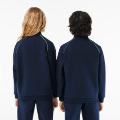 Vetements Fille | LACOSTE Sweatshirt Zippe Avec Details Contrastes