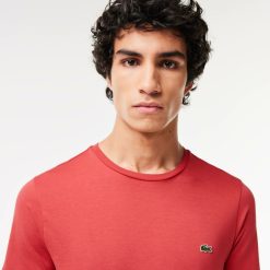 T-Shirts | LACOSTE T-Shirt Col Rond En Jersey De Coton Pima Uni