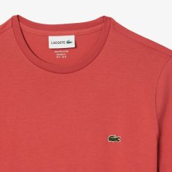 T-Shirts | LACOSTE T-Shirt Col Rond En Jersey De Coton Pima Uni