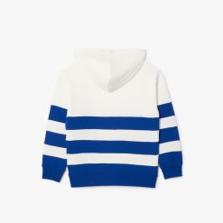 Vetements Fille | LACOSTE Sweatshirt A Capuche En Molleton Raye