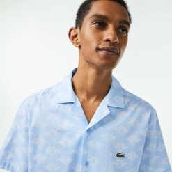 Chemises | LACOSTE Chemise A Manches Courtes Homme Lacoste Avec Imprime Monogramme