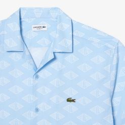 Chemises | LACOSTE Chemise A Manches Courtes Homme Lacoste Avec Imprime Monogramme