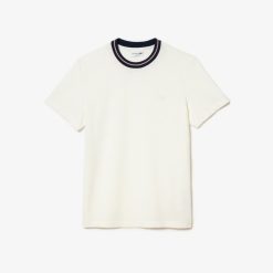 T-Shirts | LACOSTE T-Shirt Avec Col Raye En Mini Pique Stretch