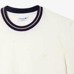 T-Shirts | LACOSTE T-Shirt Avec Col Raye En Mini Pique Stretch