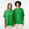 T-Shirts | LACOSTE T-Shirt Unie Loose Fit Avec Grand Crocodile Coton Epais