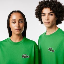 T-Shirts | LACOSTE T-Shirt Unie Loose Fit Avec Grand Crocodile Coton Epais