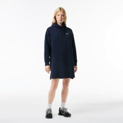 Robes & Jupes | LACOSTE Robe Sweatshirt A Capuche En Pique Double Face