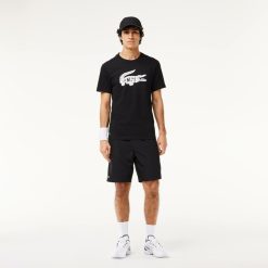 Vetements De Sport | LACOSTE T-Shirt Sport Ultra-Dry Avec Imprime Crocodile