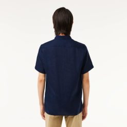 Chemises | LACOSTE Chemise A Manches Courtes Homme Lacoste En Lin