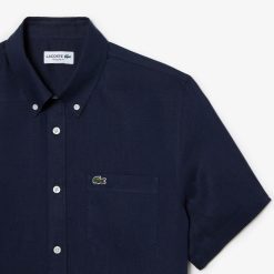 Chemises | LACOSTE Chemise A Manches Courtes Homme Lacoste En Lin