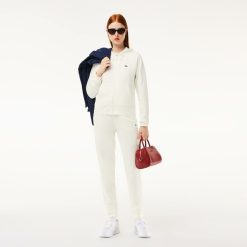 Survetements | LACOSTE Sweatshirt Zippe A Capuche Jogger Femme Lacoste En Molleton Biologique