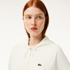 Survetements | LACOSTE Sweatshirt Zippe A Capuche Jogger Femme Lacoste En Molleton Biologique