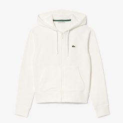 Survetements | LACOSTE Sweatshirt Zippe A Capuche Jogger Femme Lacoste En Molleton Biologique