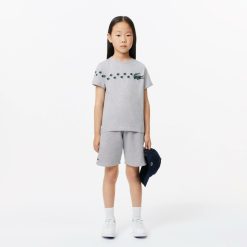 Vetements Fille | LACOSTE T-Shirt En Coton Imprime Crocodile