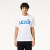 T-Shirts | LACOSTE T-Shirt En Coton Avec Imprime Et Badge Contraste