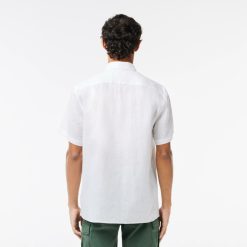 Chemises | LACOSTE Chemise A Manches Courtes Homme Lacoste En Lin