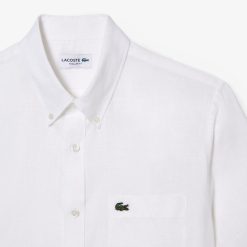 Chemises | LACOSTE Chemise A Manches Courtes Homme Lacoste En Lin