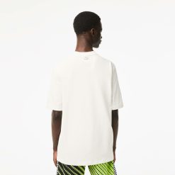 T-Shirts | LACOSTE T-Shirt Homme Lacoste Loose Fit Imprime En Jersey De Coton