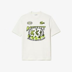 T-Shirts | LACOSTE T-Shirt Homme Lacoste Loose Fit Imprime En Jersey De Coton