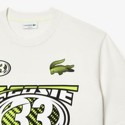 T-Shirts | LACOSTE T-Shirt Homme Lacoste Loose Fit Imprime En Jersey De Coton