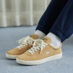 Sneakers | LACOSTE Sneakers Baseshot Homme En Cuir Ton Sur Ton