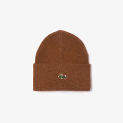 Chapeaux & Casquettes | LACOSTE Bonnet Unie Lacoste Avec Revers En Laine