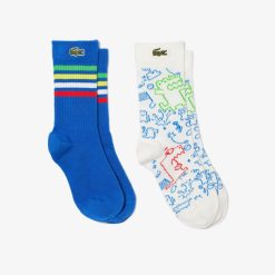 Accessoires | LACOSTE Lot De 2 Paires De Chaussettes Fantaisie En Coton