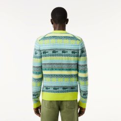 Pullovers | LACOSTE Cardigan Motif Fair Isle En Laine Et Alpaga