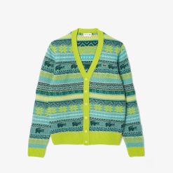 Pullovers | LACOSTE Cardigan Motif Fair Isle En Laine Et Alpaga