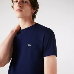 T-Shirts | LACOSTE T-Shirt Col Rond En Jersey De Coton Pima Uni