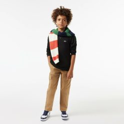 Vetements Garcon | LACOSTE Polo Regular Fit A Manches Longues Enfant Lacoste En Petit Pique Uni