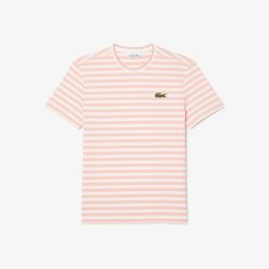 T-Shirts | LACOSTE T-Shirt Femme Loose Fit Lacoste A Rayures En Jersey De Coton