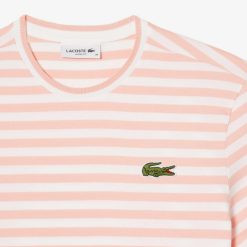 T-Shirts | LACOSTE T-Shirt Femme Loose Fit Lacoste A Rayures En Jersey De Coton