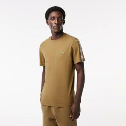 T-Shirts | LACOSTE T-Shirt Homme Lacoste Regular Fit Avec Bandes Siglees Contrastees