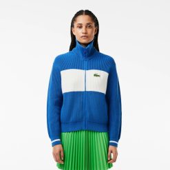 Pullovers | LACOSTE Cardigan Zippe Color-Block En Coton