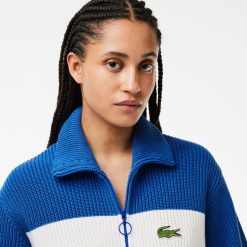 Pullovers | LACOSTE Cardigan Zippe Color-Block En Coton