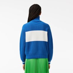 Pullovers | LACOSTE Cardigan Zippe Color-Block En Coton