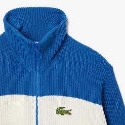 Pullovers | LACOSTE Cardigan Zippe Color-Block En Coton