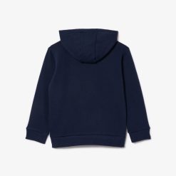 Vetements Fille | LACOSTE Sweatshirt A Capuche Enfant En Molleton De Coton Biologique