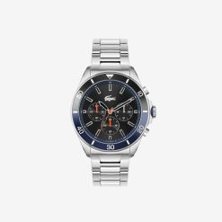 Montres | LACOSTE Montre Chronographe Tiebreaker Noire Avec Bracelet En Acier Inoxydable