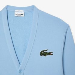 Pullovers | LACOSTE Cardigan Col V Unie Lacoste En Molleton De Coton Biologique