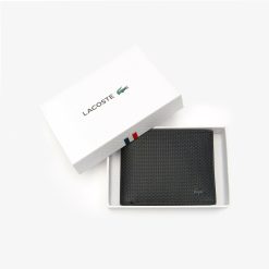 Portefeuilles & Petite Maroquinerie | LACOSTE Portefeuille Chantaco En Cuir Pique Embosse Uni 3 Cartes