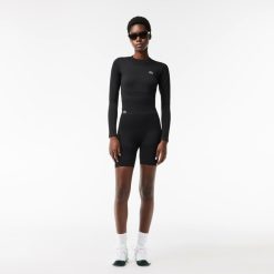 Vetements De Sport | LACOSTE Crop Top Manches Longues Sport Sans Couture