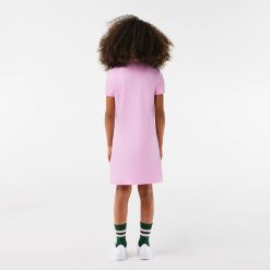 Vetements Fille | LACOSTE Robe Polo Fille En Pique De Coton Uni