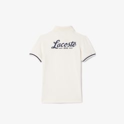 Vetements Garcon | LACOSTE Polo Golf En Petit Pique Avec Marquage Au Dos