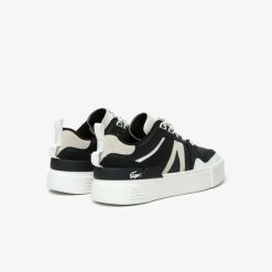 Sneakers | LACOSTE Sneakers L002 Femme Lacoste En Cuir Avec Detail Colore